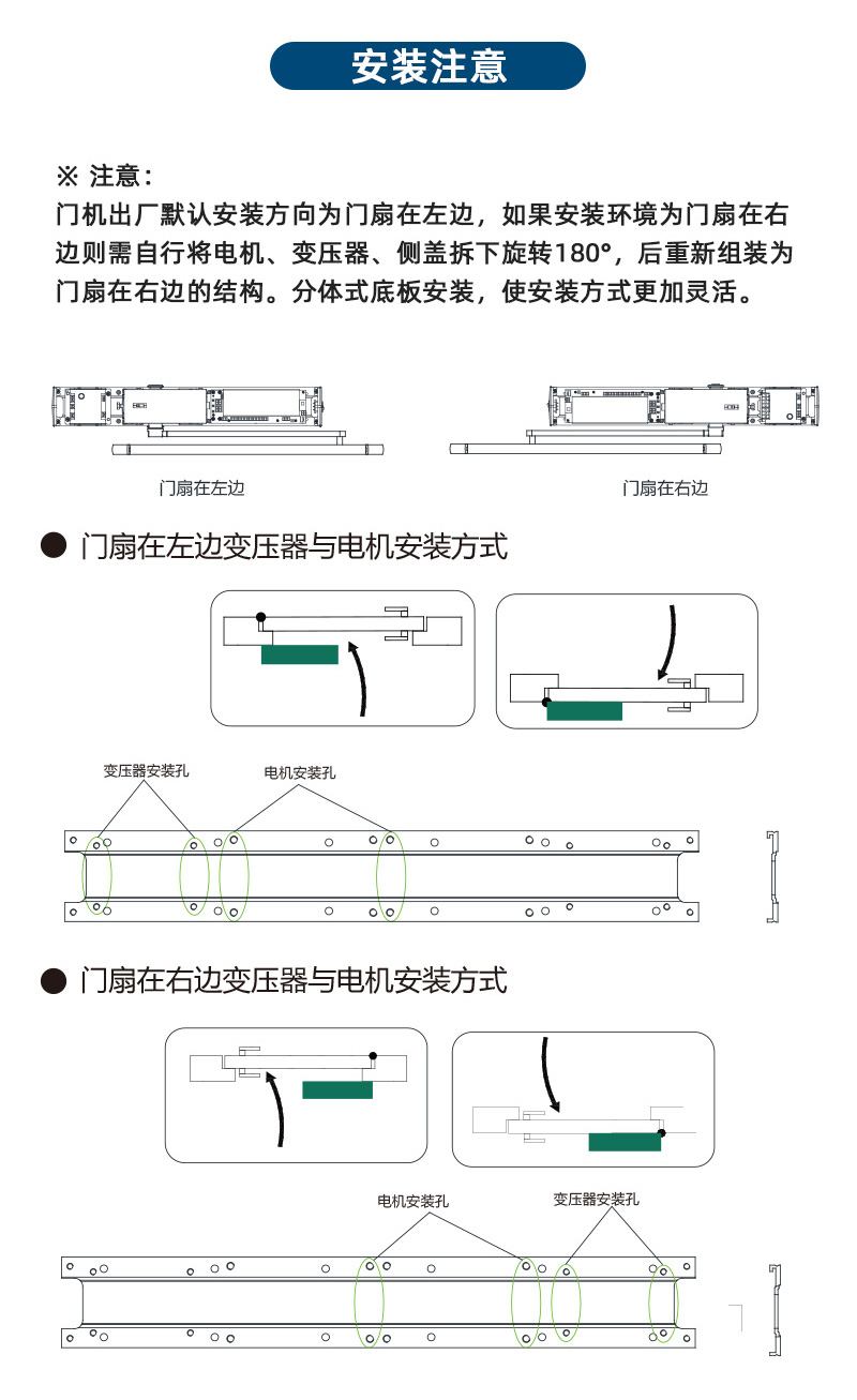 平开门机安装注意事项