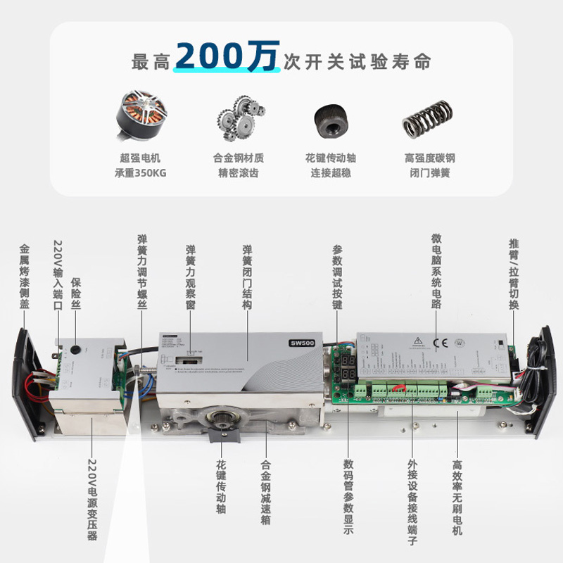 350KG防火重型平开门机 消防断电自动关门 抗风压防爆智能电动闭门器 金捍力